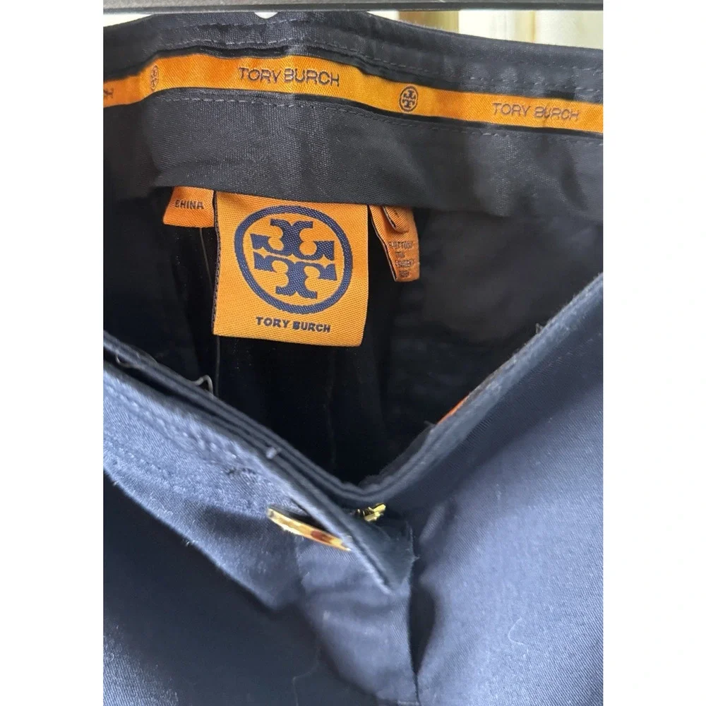 Tory Burch Trendy Straight Leg Cuffed Stretch Trousers, Size 8, NWT, MSRP $265